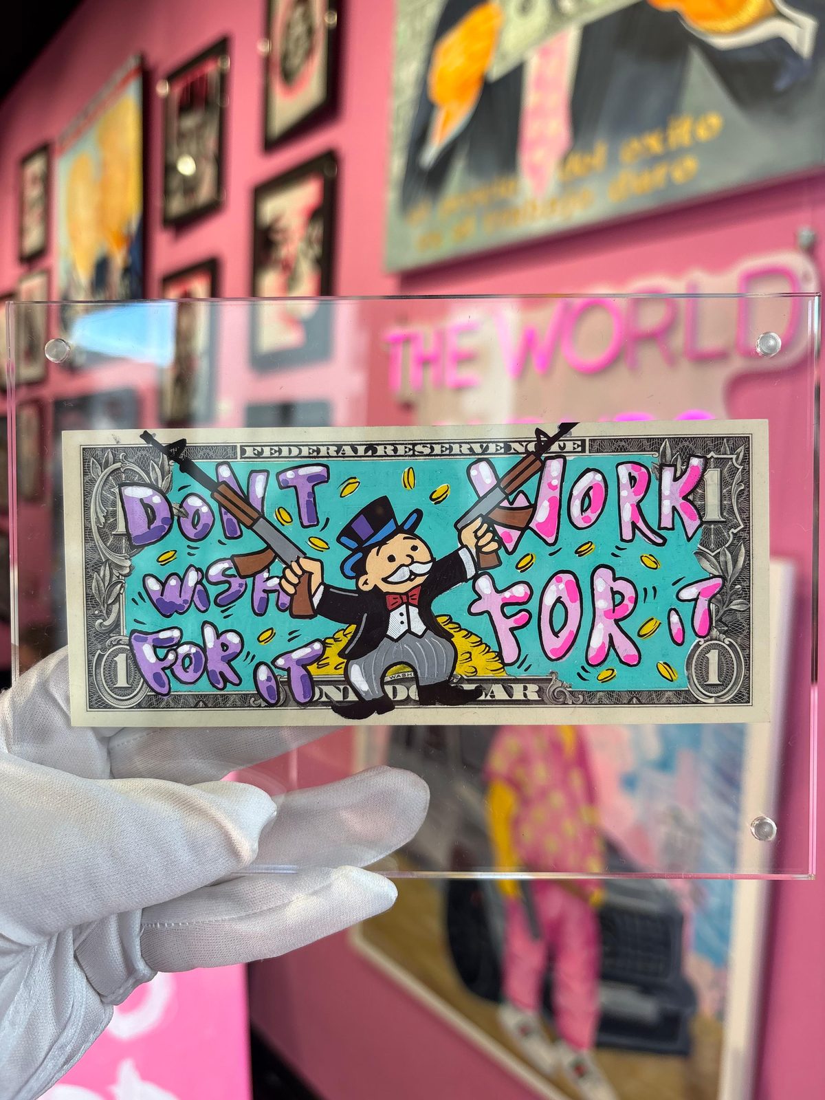 Dólar pintado a mano Don't Work · Turquoise · Monopoly Rich Life · Saint Gallery Ibiza