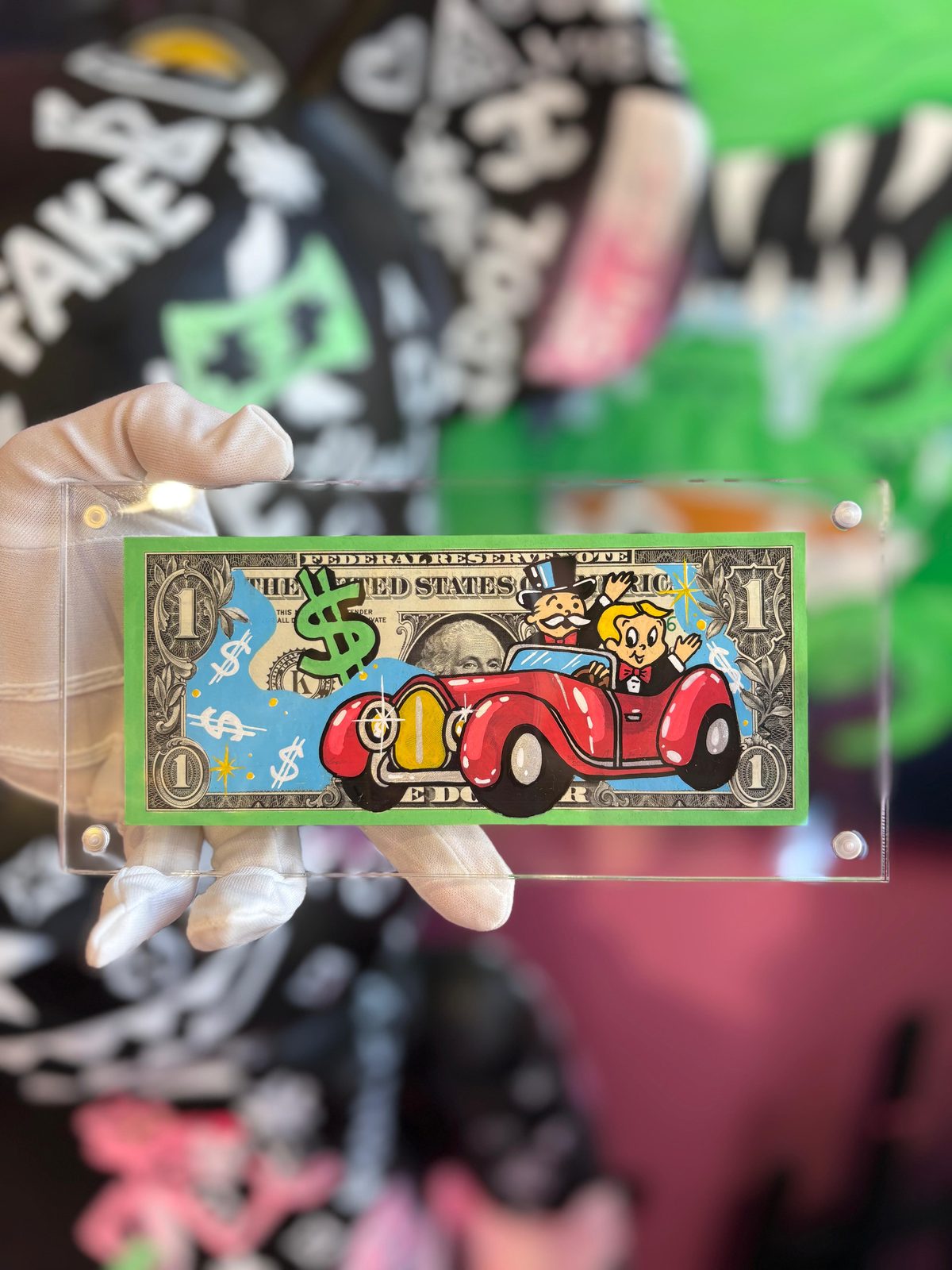 Dólar pintado a mano Rich Ride · Monopoly Rich Life · Saint Gallery Ibiza