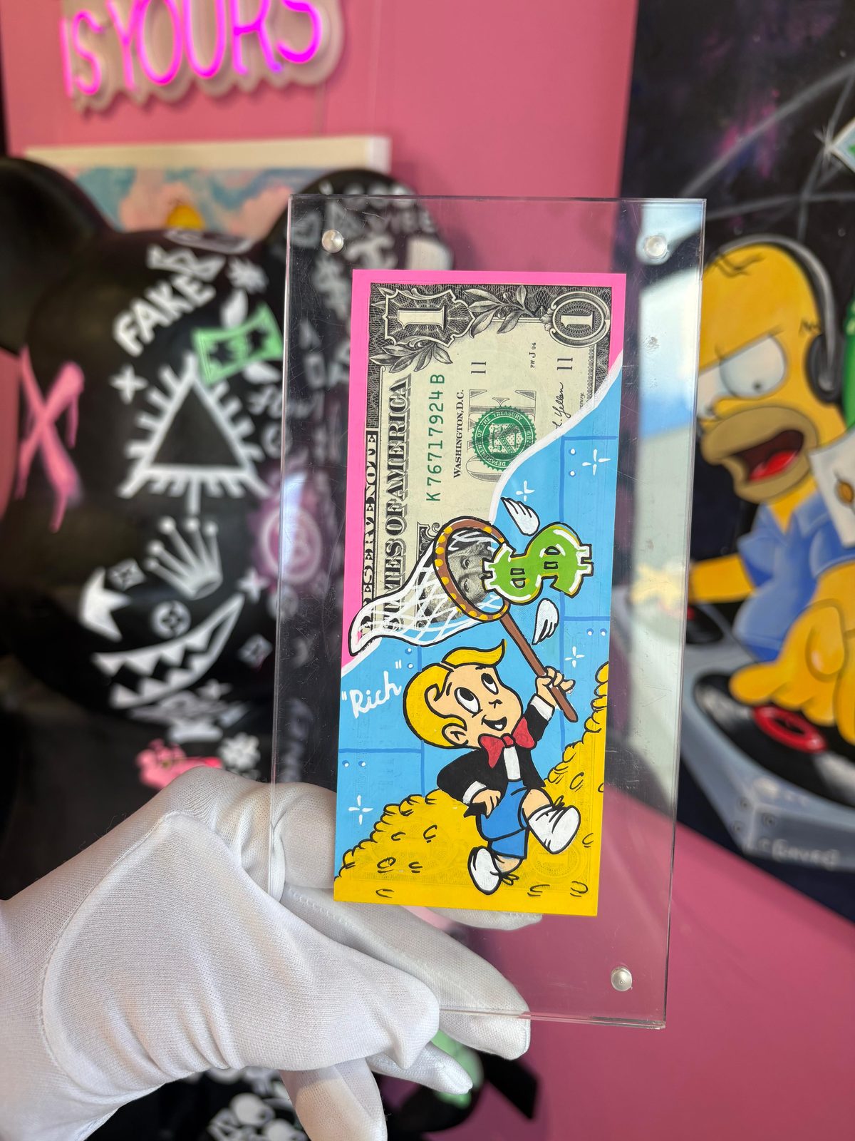Dólar pintado a mano Catch the Cash · Monopoly Rich Life · Saint Gallery Ibiza