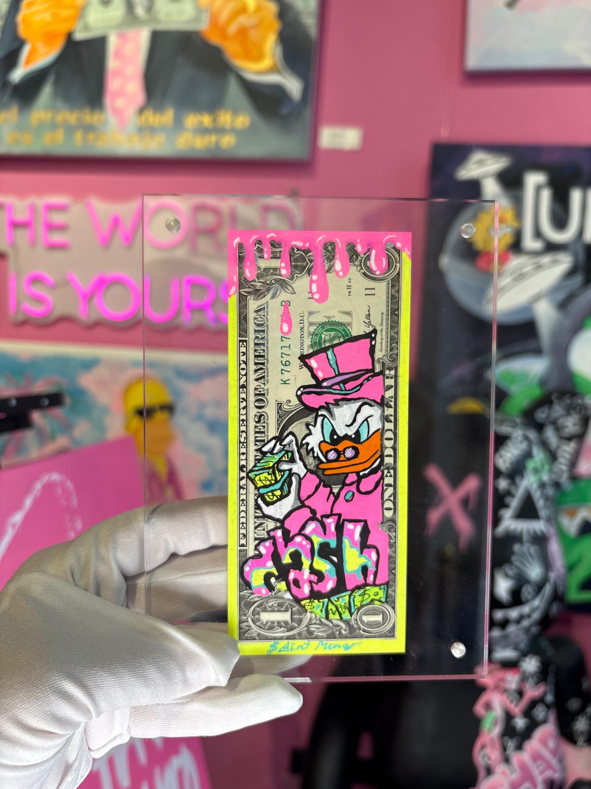 Dólar pintado a mano Cash · Pink · Monopoly Rich Life · Saint Gallery Ibiza