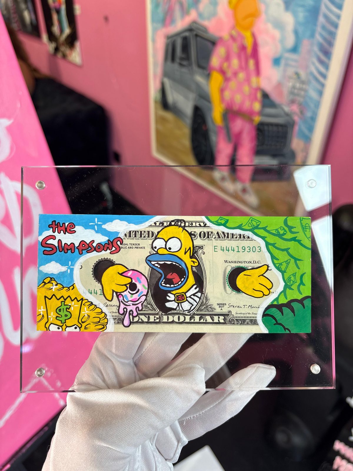 Dólar pintado a mano The Simpsons · Blue · Simpsons Vice · Saint Gallery Ibiza